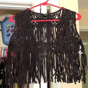 Macrame fringe vest